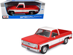 1974 Chevrolet C10 Cheyenne Super Pickup Truck Red and White "Special Edition" Series 1/18 Diecast Model Car by Maisto - View 1