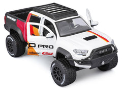 2023 Toyota Tacoma TRD PRO Off Road Pickup Truck White with Graphics and Roof Rack "Maisto Design" Series 1/27 Diecast Model Car Maisto - View 2