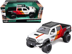 2023 Toyota Tacoma TRD PRO Off Road Pickup Truck White with Graphics and Roof Rack "Maisto Design" Series 1/27 Diecast Model Car Maisto - View 1