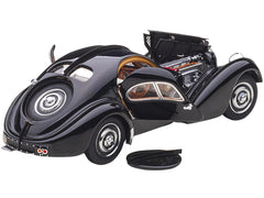 1938 Bugatti Type 57SC Atlantic with Disc Wheels Black 1/43 Diecast Model Car by Autoart - View 2
