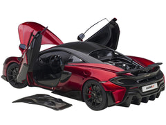 Mclaren 600LT Vermillion Red and Carbon 1/18 Model Car by Autoart - View 2