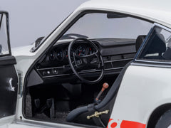 Porsche 911 Carrera 2.7 RS Grand Prix White with Red Stripes and Wheels 1/18 Model Car by Autoart - View 4
