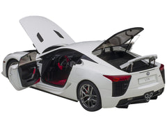 Lexus LFA Whitest White with Red and Black Interior 1/18 Model Car by Autoart - View 2