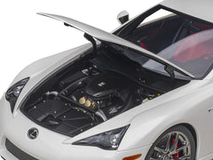 Lexus LFA Whitest White with Red and Black Interior 1/18 Model Car by Autoart - View 3