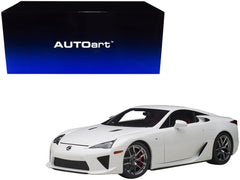Lexus LFA Whitest White with Red and Black Interior 1/18 Model Car by Autoart - View 1