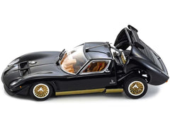 Lamborghini Miura SVR Black with Gold Accents and Wheels 1/43 Diecast Model Car by Kyosho - View 3