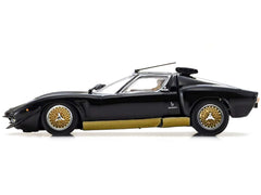 Lamborghini Miura SVR Black with Gold Accents and Wheels 1/43 Diecast Model Car by Kyosho - View 4