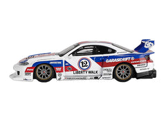 Nissan "LB-Super Silhouette" S15 SILVIA RHD (Right Hand Drive) "GARASIDRIFT x LBWK 2025" White with Blue and Red Stripes Limited Edition 1/64 Diecast Model Car by Mini GT - View 2