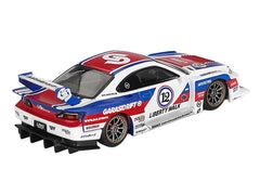 Nissan "LB-Super Silhouette" S15 SILVIA RHD (Right Hand Drive) "GARASIDRIFT x LBWK 2025" White with Blue and Red Stripes Limited Edition 1/64 Diecast Model Car by Mini GT - View 3