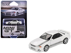 Nissan Skyline GT-R (R32) RHD (Right Hand Drive) "Veilside Combat C-I" White with Gray Stripes Limited Edition 1/64 Diecast Model Car by Mini GT - View 1