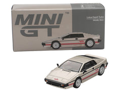 Lotus Esprit Turbo Silver Metallic with Red Stripes Limited Edition 1/64 Diecast Model Car by Mini GT - View 4