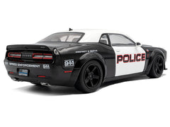 2023 Dodge Challenger Demon "Police" Black and White 1/18 Diecast Model Car by Solido - View 4