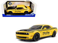 2023 Dodge Challenger SRT Hellcat Redeye Widebody Taxi "NYC Hellcab" Yellow with Black Hood and Graphics 1/18 Diecast Model Car by Solido - View 1