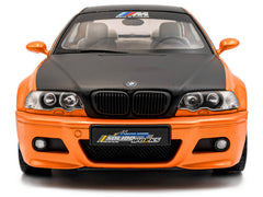 2000 BMW E46 M3 "Solido Works" Orange Metallic with Matt Black Hood and Carbon Top 1/18 Diecast Model Car by Solido - View 5