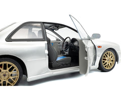 1998 Subaru Impreza 22B RHD (Right Hand Drive) Silver Metallic with Gold Wheels 1/18 Diecast Model Car by Solido - View 3