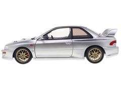 1998 Subaru Impreza 22B RHD (Right Hand Drive) Silver Metallic with Gold Wheels 1/18 Diecast Model Car by Solido - View 4
