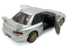 1998 Subaru Impreza 22B RHD (Right Hand Drive) Silver Metallic with Gold Wheels 1/18 Diecast Model Car by Solido - View 5
