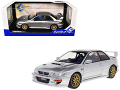 1998 Subaru Impreza 22B RHD (Right Hand Drive) Silver Metallic with Gold Wheels 1/18 Diecast Model Car by Solido - View 1
