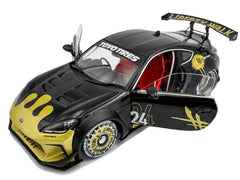 2024 Toyota GR86 Liberty Walk Body Kit RHD (Right Hand Drive) #24 Black with Gold Graphics 1/18 Diecast Model Car by Solido - View 2
