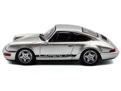 1994 Porsche 911 (964) RS Silver Metallic with Black Stripes 1/43 Diecast Model Car by Solido - View 2