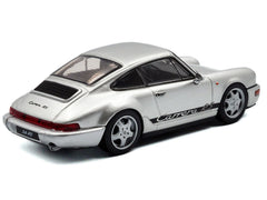 1994 Porsche 911 (964) RS Silver Metallic with Black Stripes 1/43 Diecast Model Car by Solido - View 3