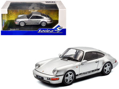 1994 Porsche 911 (964) RS Silver Metallic with Black Stripes 1/43 Diecast Model Car by Solido - View 1