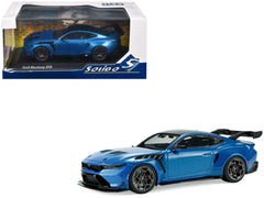 2025 Ford Mustang GTD Indulgent Blue Metallic with Black Top 1/43 Diecast Model Car by Solido - View 1