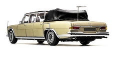 1965-1981 Mercedes Benz 600 Pullman (W100) Landaulet Limousine Convertible with Functional Softtop Gold Limited Edition to 800 pieces Worldwide 1/18 Diecast Model Car by CMC - View 3
