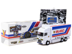 Audi R8 LMS GT3 evo II #30 James Yu "Uno Racing Team" "Macau GT Cup - FIA GT World Cup" (2024) with Plastic Transporter Packaging and Collectible Tarmac Cards "Hobby64" Series 1/64 Diecast Model Car by Tarmac Works - View 4