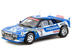 Lancia 037 Rally #3 Jean-Claude Andruet - Francoise Sappey 2nd Place "Ypres 24 Hours Rally" (1983) "Hobby64+" Series 1/64 Diecast Model Car by Tarmac Works - View 2