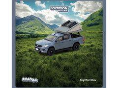 Toyota Hilux Pickup Truck RHD (Right Hand Drive) Gray with Camping Equipment "Road64" Series 1/64 Diecast Model Car by Tarmac Works - View 3