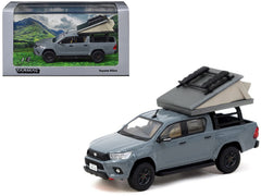 Toyota Hilux Pickup Truck RHD (Right Hand Drive) Gray with Camping Equipment "Road64" Series 1/64 Diecast Model Car by Tarmac Works - View 1