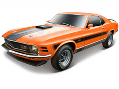 1970 Ford Mustang Mach 1 428 "Twister Special" Orange with Black Stripes "Special Edition" 1/18 Diecast Model Car by Maisto - View 2