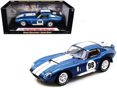 1965 Shelby Cobra Daytona Coupe #98 Blue 1/18 Diecast Model Car by Shelby Collectibles - View 1